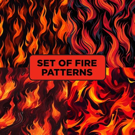 Premium Vector Set Of Seamless Pattern Of Fire