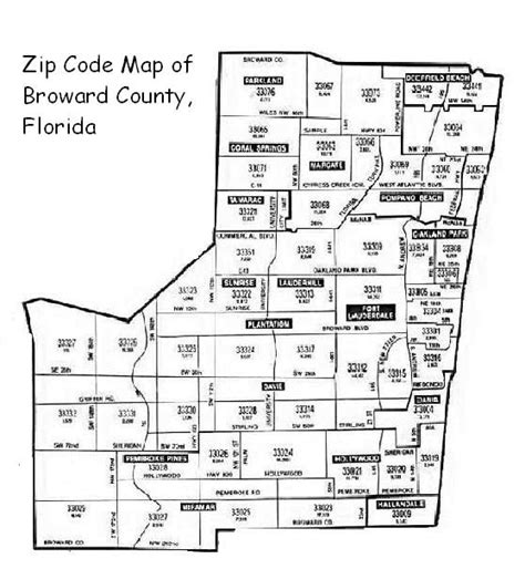 Printable Broward County Zip Code Map United States M
