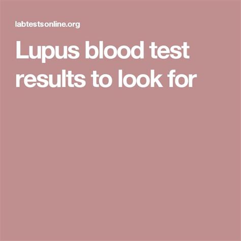 The 25 Best Lupus Blood Test Ideas On Pinterest Cfs Treatment
