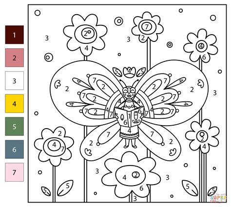 Butterfly Color By Number Free Printable Coloring Pages