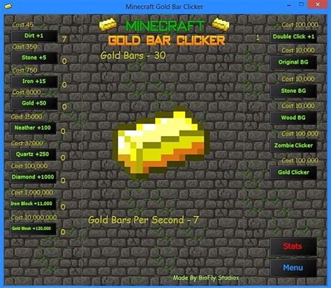 Game Minecraft Gold Bar Clicker V11 Now With Sounds 1202120