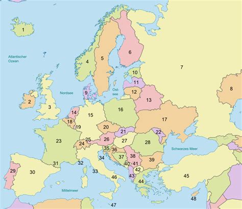 Europa und hauptstädte liste und landkarte. Europa-Länder-Quiz (Multiple-Choice)
