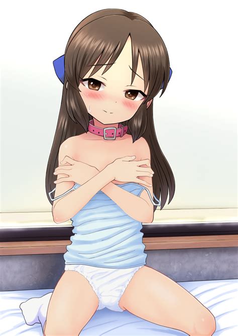 qm tachibana arisu idolmaster idolmaster cinderella girls 1girl bed blue shirt blush