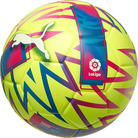 Puma La Liga Orbita 1 Training Soccer Ball Lemon Tonic Beetroot