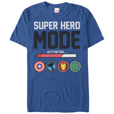 marvel men s marvel super hero mode t shirt royal blue