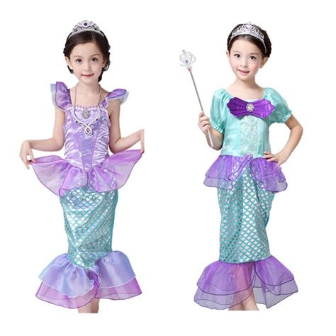 Buy New Girls Mermaid Dresses With Pearl Children