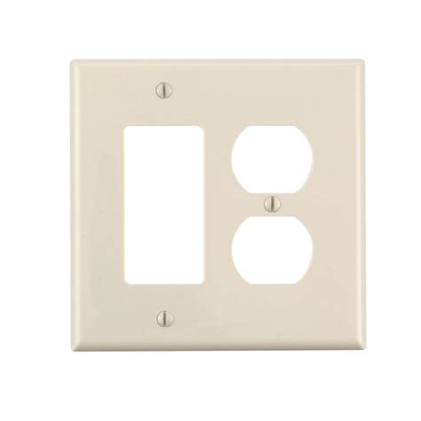 Check spelling or type a new query. 5 Pack Leviton Decora 2-Gang Midway 1-Duplex Outlet Combination Nylon Wall Plate, Light Almond ...