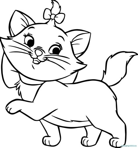 Cute Kitten Coloring Pages For Kids Throughout Cat Coloring Page