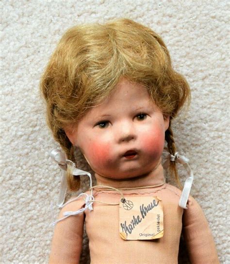 Antique Rare Kathe Kruse Doll 1h Very Sweet Cloth Head Original Antique Price Guide Details
