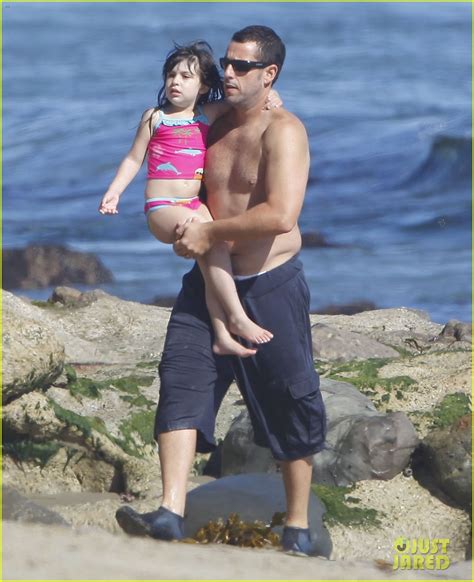 Adam Sandler Shirtless Beach Time With Sadie And Sunny Photo 2713495 Adam Sandler Celebrity