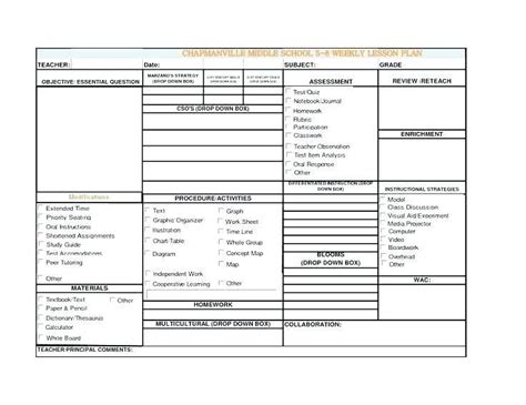 20 Single Subject Lesson Plan Template