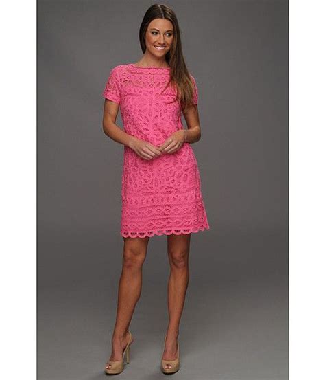 Lacy Hot Pink Shift Dress From Lilly Pulitzer Zappos Dress Skirt Lace Dress Midi Dress