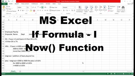 Microsoft Excel Tutorial For Beginnersif Formulanow Function Part