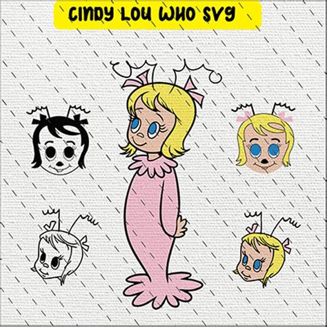 Bundle Cindy Lou Who Svg Cindy Lou Who Face Svg Eps Dxf Cutting