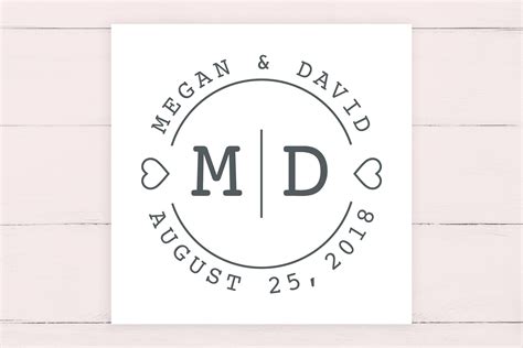 Wedding Logo Design With Bride And Grooms Names Initials And Wedding