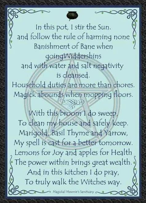 Household Chores And A Clean Space Witch Spell Kitchen Witch