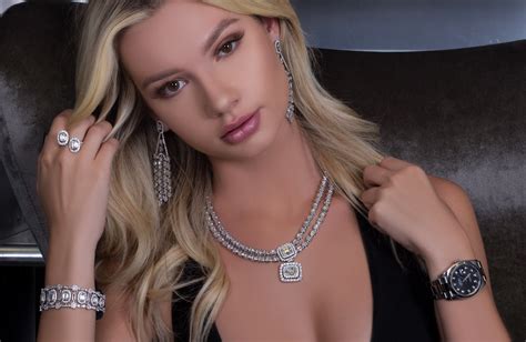 Used Rolex Alexa Collins Stunning White Diamond Jewelry Photoshoot