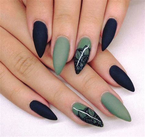 33 Cutest And Trendy Green Acrylic Nails And Green Matte Nails Design