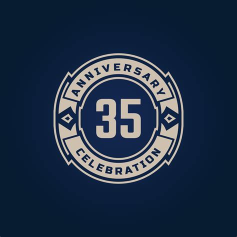 35 Year Anniversary Celebration With Golden Color For Celebration Event