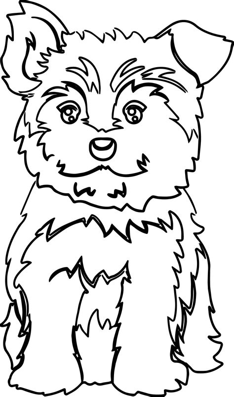 Yorkie Puppy Color Dog Puppy Coloring Page