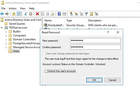 How To Reset Active Directory User Password In Microsoft Management Console