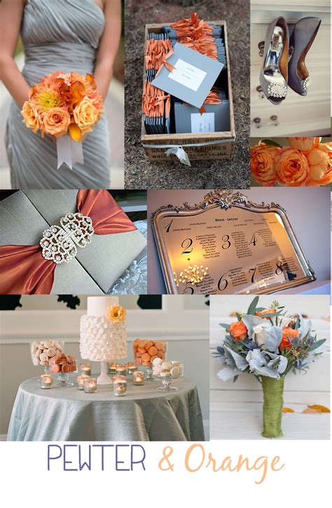Pewter & Orange Wedding Inspiration | Pewter wedding, Orange wedding, Fall wedding