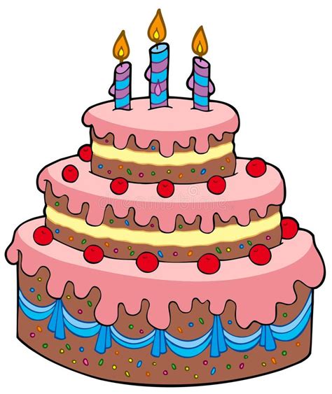 Big Cartoon Birthday Cake Stock Vector Illustration Of Color 15734945