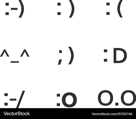 Emoji Faces Keyboard Symbols Smile Royalty Free Vector Image