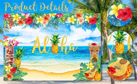 Amazon Com Allenjoy X Inch Aloha Backdrop Luau Hawaiian Party Decorations Tropical Beach