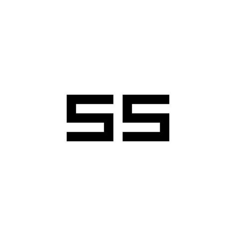 Creative Illustration Modern Number 55 Sign Geometric Logo Design