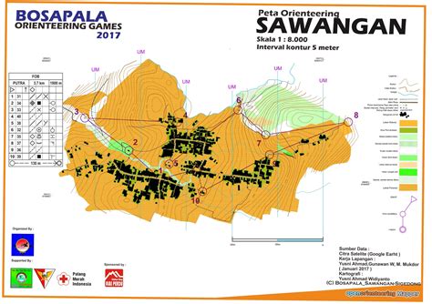 Untuk pelatihan bukan untuk perlombaan. Peta Orienteering Indonesia