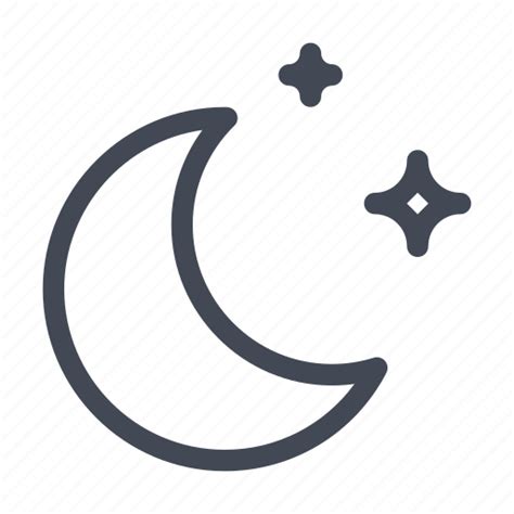Clear Sky Forecast Moon Stars Weather Icon