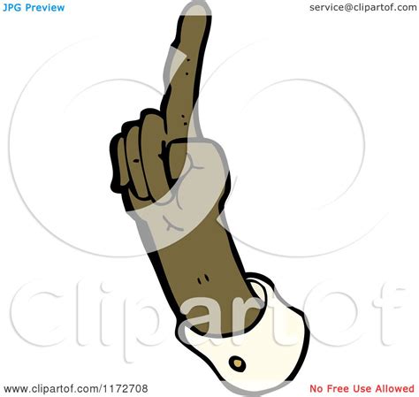 Cartoon Of A Black Hand Pointing Up Royalty Free Vector Clipart By
