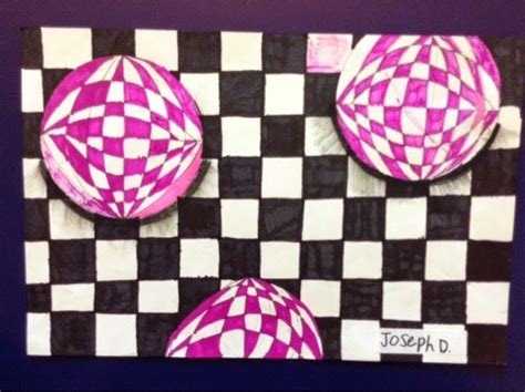 Mini Matisse Optical Illusion Checkered Spheres Op Art Lessons