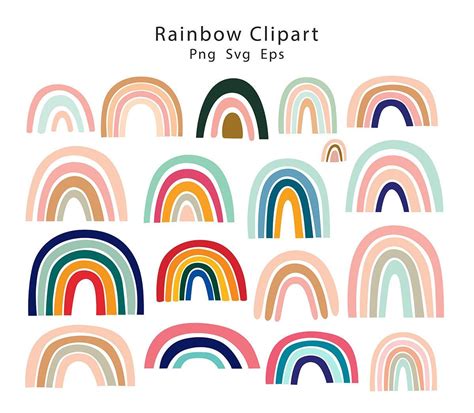 Rainbow clipart Rainbow svg Rainbow digital Rainbow vector | Etsy in 2020 | Rainbow clipart ...