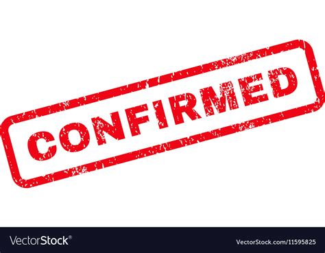 Confirmed Text Rubber Stamp Royalty Free Vector Image