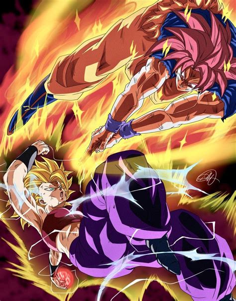 Caulifla Vs Goku Super Saiyan God By Daartimari Dragon Ball Gt Dragon