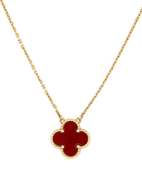 Van Cleef Arpels Vintage Alhambra Single Motif Necklace Gold 18K