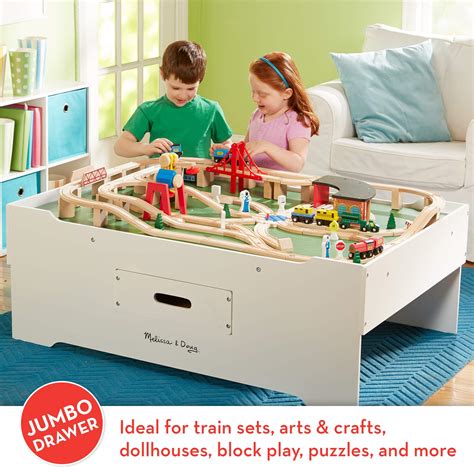 Melissa And Doug Deluxe Wooden Multi Activity Play Table For Trains