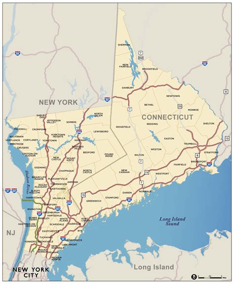 Ct Ny Border Map Oakland County Michigan Map