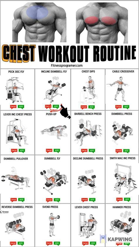 chest workout routine create a free workout program [video] in 2021 chest workout routine