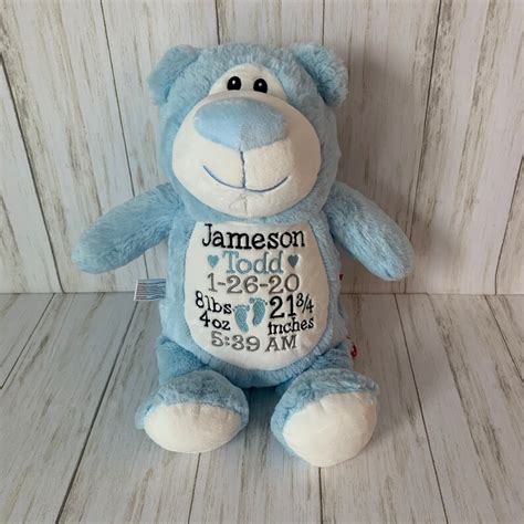 Birth Stat Stuffed Animal Personalized Baby T Etsy