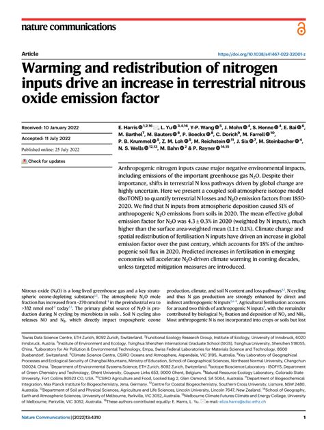 Pdf Warming And Redistribution Of Nitrogen Inputs Drive An Increase