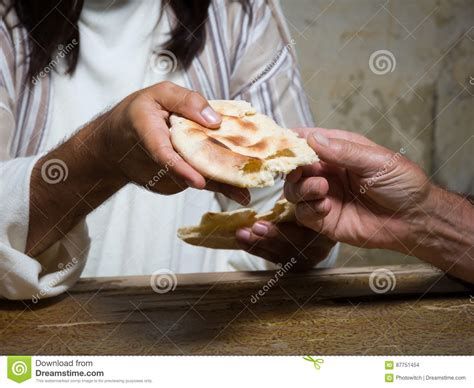 Sharing Holy Bread Stock Photo Image Of Faith People 87751454
