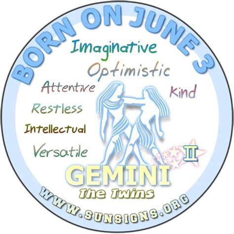 Insight into the 12 zodiac signs. June 3 Zodiac Horoscope Birthday Personality | SunSigns.Org