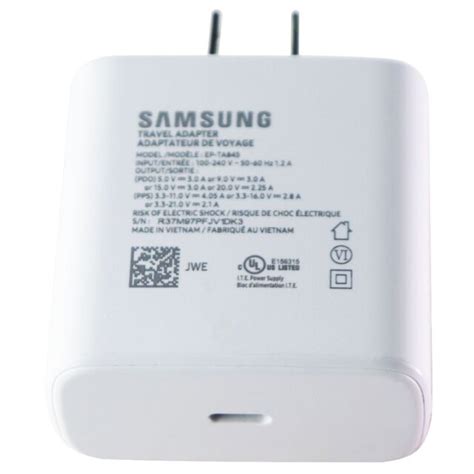 Samsung 45w Super Fast Wall Charger W Usb C Cable Ep Ta845xbegus