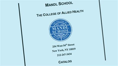 Catalog And Handbook Mandl School The College Of Allied Health