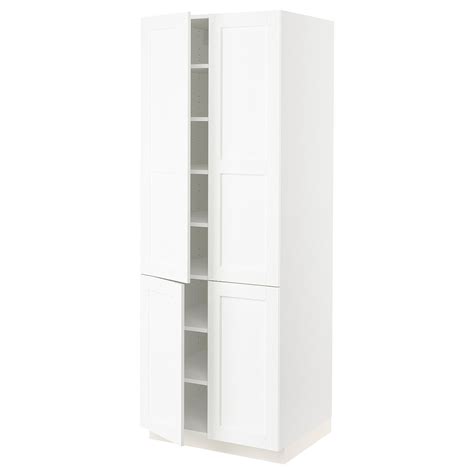 Sektion High Cabinet With Shelves4 Doors White Enköpingwhite Wood