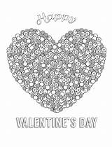 Coloring Valentines Adults Happy sketch template