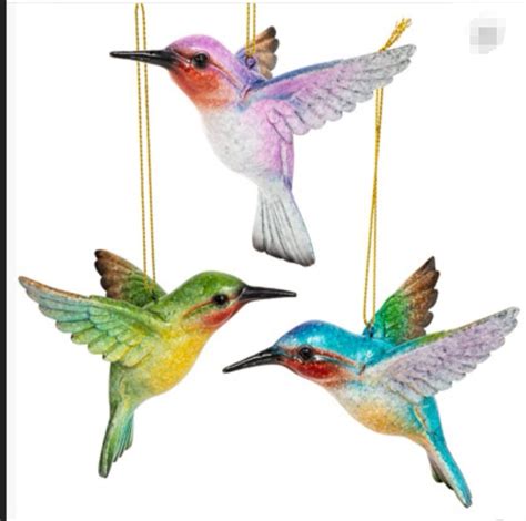 Hummingbird Ornament Set Of Three Hummingbird Ornament Bird Etsy Uk